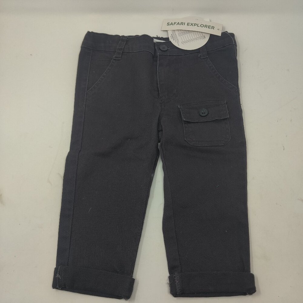 NWT KOALA KIDS BOYS DARK GRAY PANTS, SIZE 9-12 Months SEE DETAILS